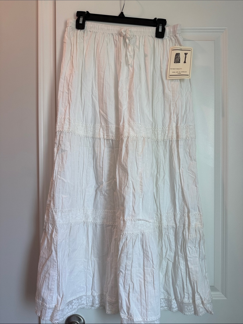St. John's Bay White Tiered Eyelet Maxi Skirt